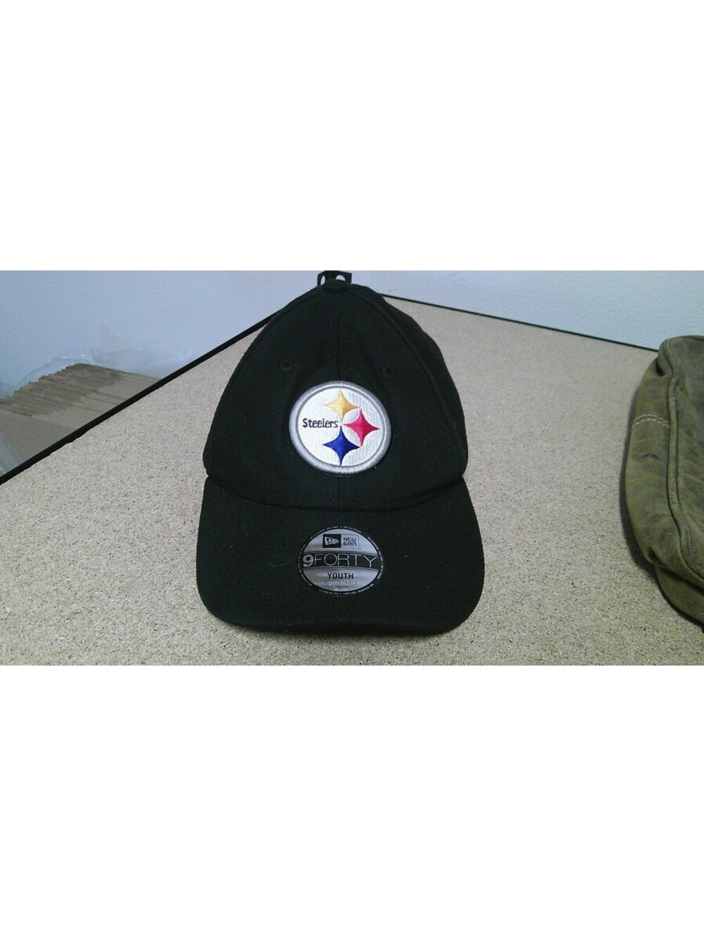 New Era 9FORTY Youth Adjustable Pittsburgh Steelers Black 9F